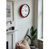 36 Cm Kırmızı Modern Dekoratif Duvar Saati