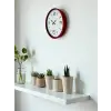 36 Cm Kırmızı Modern Dekoratif Duvar Saati