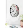 36 cm Krom Metal Standart Duvar Saati