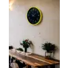 36 Cm Sarı Dekoratif Arapça Rakamlı Duvar Saati