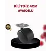 4 Cm Döner Ayak Kilitsiz 4 Adet Mobilya Ve Sehpa Ayağı