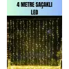 4 Metre Yılbaşı Şelale Led Perde Işık Ev Bahçe Dekor