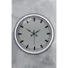 40 cm Beyaz Metal Sade Duvar Saati