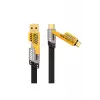 4in1 Type-c 65w To Usb-a + Type-c To Lightning 27w Hızlı Şarj Kablosu Siyah
