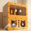 Ahşap İki Katlı Tırmalamalı Kedi Oyun Evi