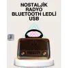Ahşap Nostaljik Radyo Bluetooth Usb Sd Kart Destekli