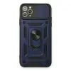 Apple İphone 11 Pro Max Kılıf Pars Lens Yüzüklü Silikon - Lacivert