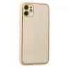 Apple İphone 12 Kılıf Coco Deri Silikon Kapak - Gold