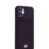 Apple İphone 12 Kılıf Kelvin Kartvizitli Silikon - Derin Mor