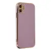 Apple İphone 12 Kılıf Volet Silikon - Mor