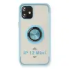 Apple İphone 12 Mini Kılıf Montreal Yüzüklü Silikon Kapak - Buz Mavi