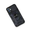 Apple İphone 12 Mini Kılıf Pars Lens Yüzüklü Silikon - Lacivert