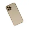 Apple İphone 12 Pro Kılıf Coco Deri Silikon Kapak - Gold