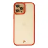Apple İphone 12 Pro Kılıf Liva Lens Silikon - Kırmızı