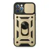 Apple İphone 12 Pro Kılıf Pars Lens Yüzüklü Silikon - Gold