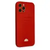 Apple İphone 12 Pro Max Kılıf Kelvin Kartvizitli Silikon - Kırmızı