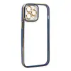Apple İphone 12 Pro Max Kılıf Liva Lens Silikon - Mavi
