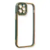 Apple İphone 12 Pro Max Kılıf Liva Lens Silikon - Yeşil