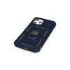 Apple İphone 12 Pro Max Kılıf Pars Lens Yüzüklü Silikon - Lacivert