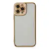 Apple İphone 13 Pro Max Kılıf Liva Lens Silikon - Pudra