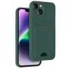 Apple İphone 14 Kılıf Kelvin Kartvizitli Silikon - Koyu Yeşil