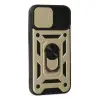 Apple İphone 14 Kılıf Pars Lens Yüzüklü Silikon - Gold