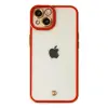 Apple İphone 14 Plus Kılıf Liva Lens Silikon - Kırmızı