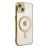 Apple İphone 14 Plus Kılıf Magneticsafe Lazer Silikon - Gold