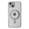 Apple İphone 14 Plus Kılıf Magneticsafe Lazer Silikon - Gümüş