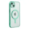 Apple İphone 14 Plus Kılıf Magneticsafe Lazer Silikon - Haki Yeşil
