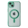Apple İphone 14 Plus Kılıf Magneticsafe Lazer Silikon - Haki Yeşil