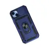 Apple İphone 14 Plus Kılıf Pars Lens Yüzüklü Silikon - Lacivert