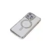 Apple İphone 14 Pro Kılıf Joke Simli Magneticsafe Kılıf - Gümüş