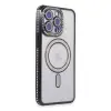 Apple İphone 14 Pro Kılıf Joke Simli Magneticsafe Kılıf - Siyah