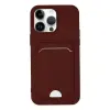 Apple İphone 14 Pro Kılıf Kelvin Kartvizitli Silikon - Bordo
