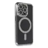 Apple İphone 14 Pro Max Kılıf Joke Simli Magneticsafe Kılıf - Gri