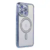 Apple İphone 14 Pro Max Kılıf Joke Simli Magneticsafe Kılıf - Mavi