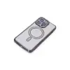 Apple İphone 15 Pro Kılıf Joke Simli Magneticsafe Kılıf - Derin Mor