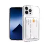 Apple İphone 15 Pro Kılıf Kart Şeffaf Silikon - Şeffaf