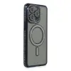 Apple İphone 15 Pro Max Kılıf Joke Simli Magneticsafe Kılıf - Lacivert