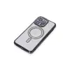 Apple İphone 15 Pro Max Kılıf Joke Simli Magneticsafe Kılıf - Siyah