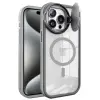 Apple İphone 15 Pro Max Kılıf Teleskop Lens Magsafe Silikon Kapak - Titan Gri