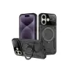 Apple İphone 16 Kılıf Joy Lens Standlı Kapak - Siyah