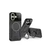Apple İphone 16 Kılıf Joy Lens Standlı Kapak - Siyah