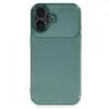 Apple İphone 16 Plus Kılıf Auto Focus Karbon Kapak - Koyu Yeşil