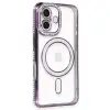 Apple İphone 16 Plus Kılıf Joke Simli Magneticsafe Kılıf - Derin Mor
