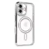 Apple İphone 16 Plus Kılıf Joke Simli Magneticsafe Kılıf - Gri
