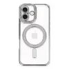 Apple İphone 16 Plus Kılıf Joke Simli Magneticsafe Kılıf - Gümüş