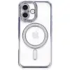 Apple İphone 16 Plus Kılıf Joke Simli Magneticsafe Kılıf - Mavi