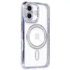 Apple İphone 16 Plus Kılıf Joke Simli Magneticsafe Kılıf - Mavi